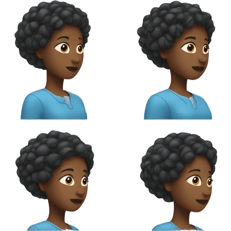 Black women has blue eays  emoji