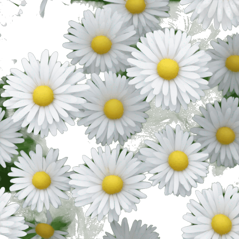 white bouquet of asters emoji