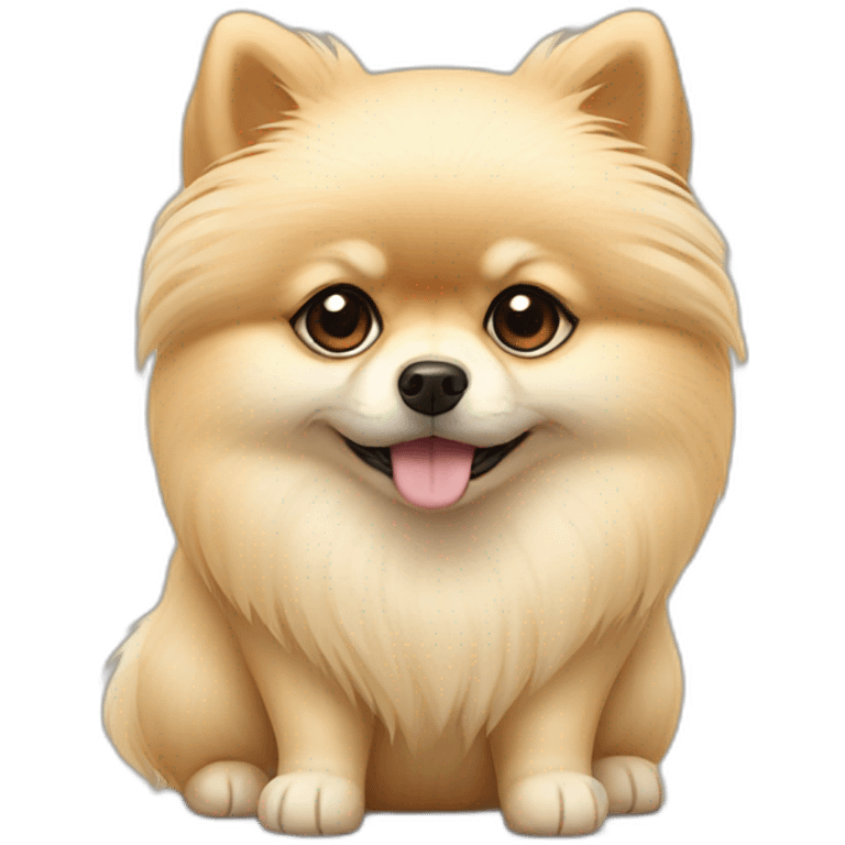 SAD cream color pomeranian emoji