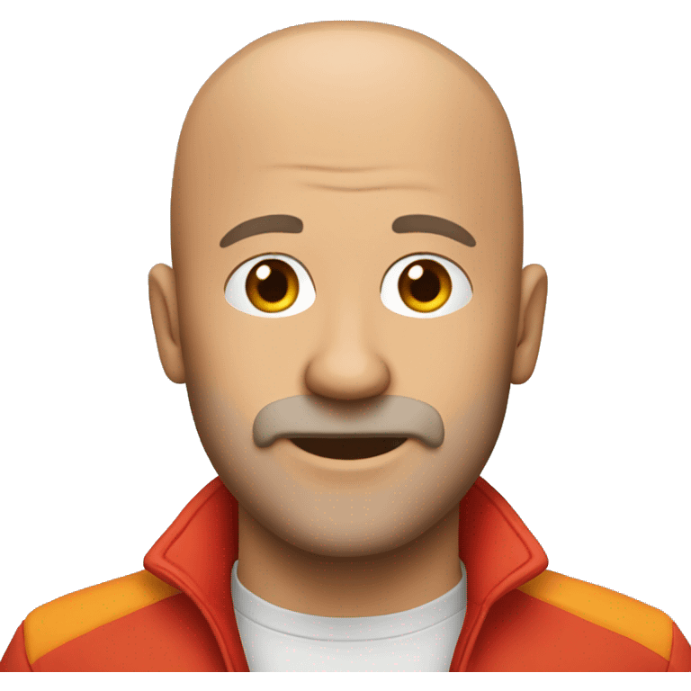 A bald man with an orange beard and a red jacket and hat emoji