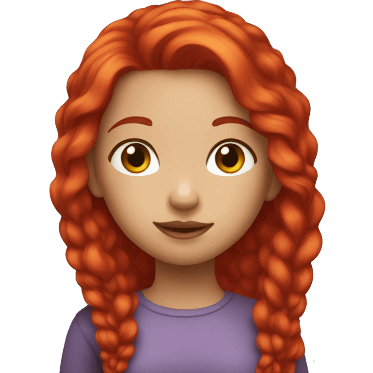 red crimson hair girl emoji