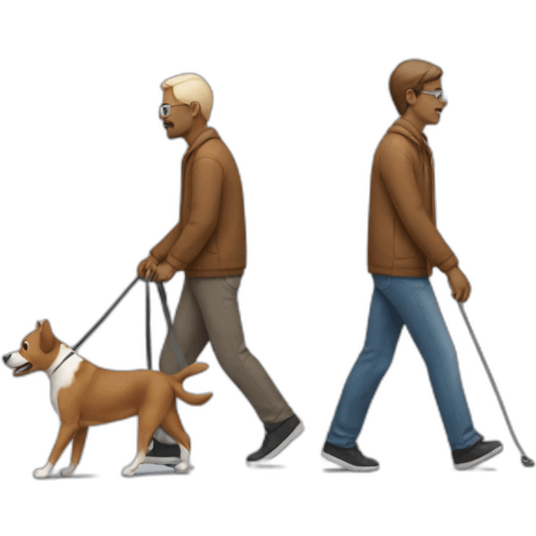 blind man walking a dog emoji