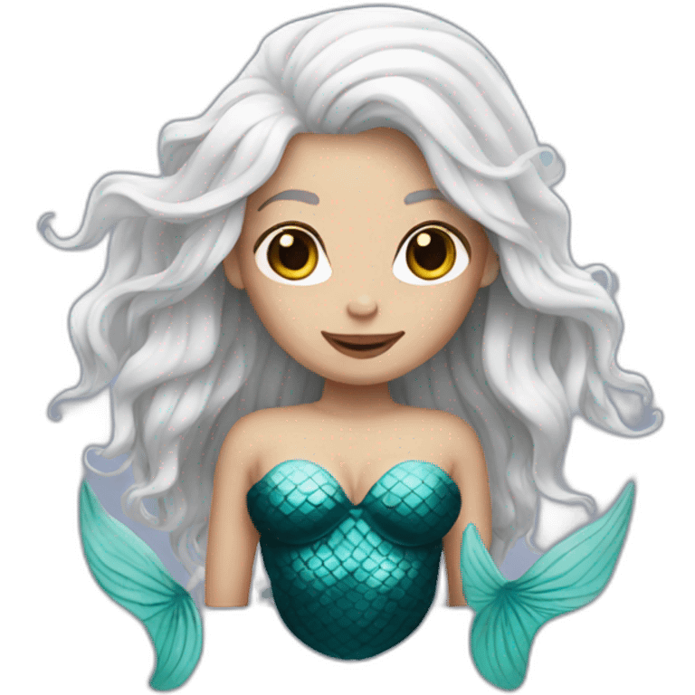 white hair mermaid emoji