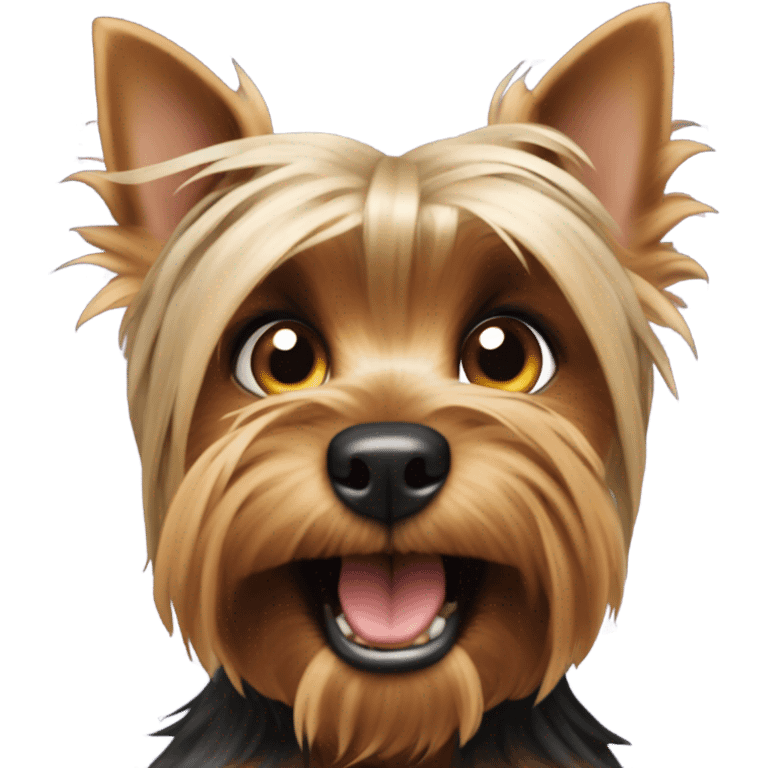 Yorkie showing its teeth growling emoji