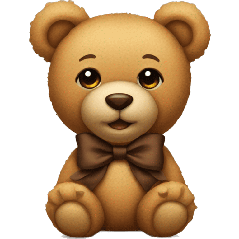 teddy bear with a brown bow emoji