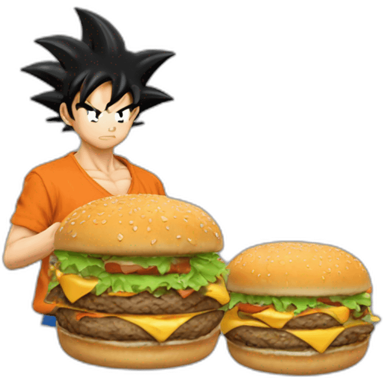 Goku qui mange un burger emoji