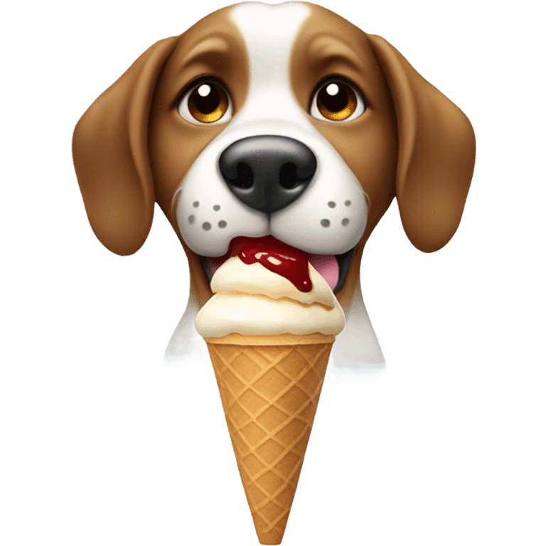 Dog eating ice cream emoji