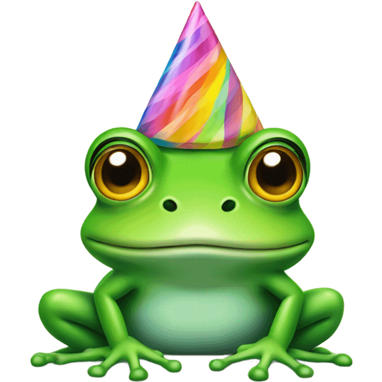 Frog with birthday hat emoji