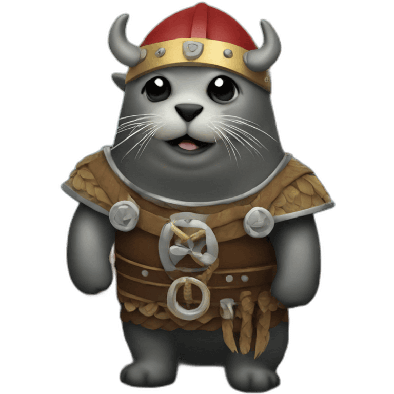 A seal dressed as a Viking on a yacht  emoji