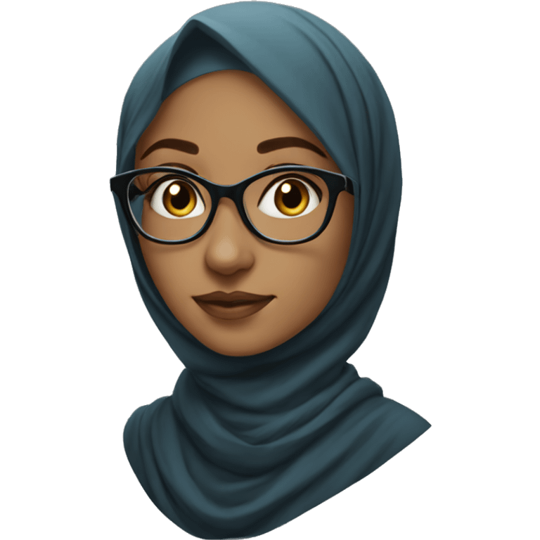 beautiful, hijab, glasses, light emoji