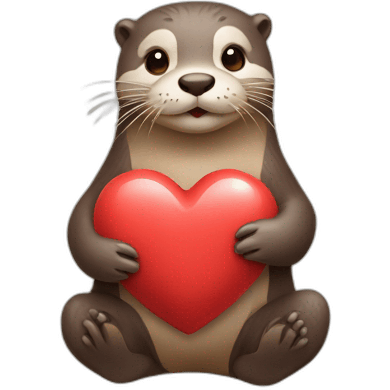 otter holding heart emoji