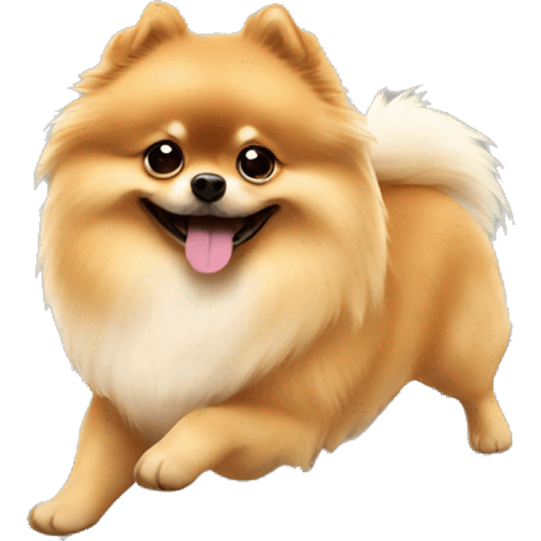 Pomeranian on treadmill  emoji