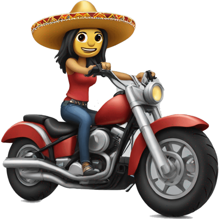 Sombrero girl on a motorcycle emoji