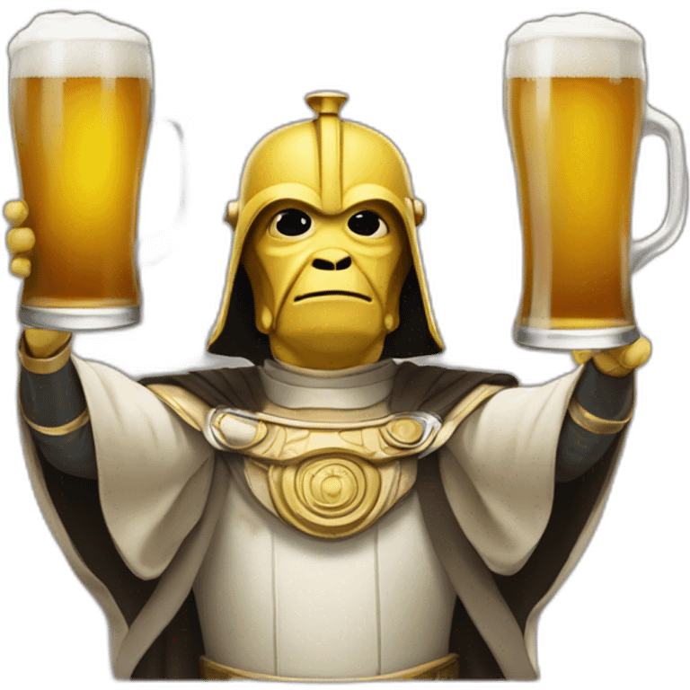 The emperor from star wars with a beer emoji