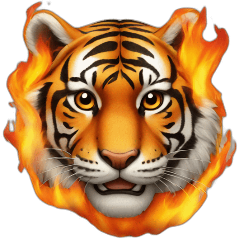 Tiger on fire emoji