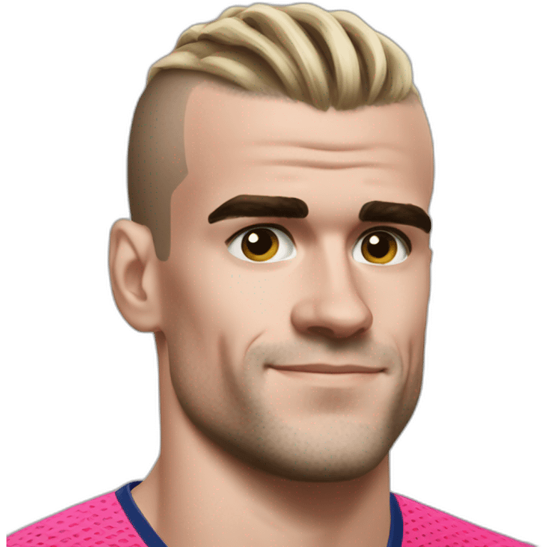 Antoine Griezmann Shaved hair pink emoji