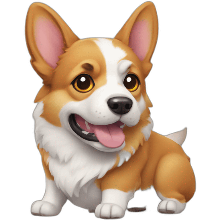 A corgi Cerberus emoji