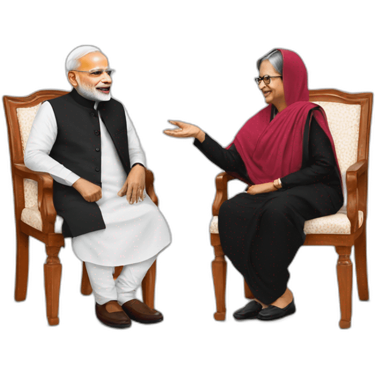 Modi with sheikh hasina emoji