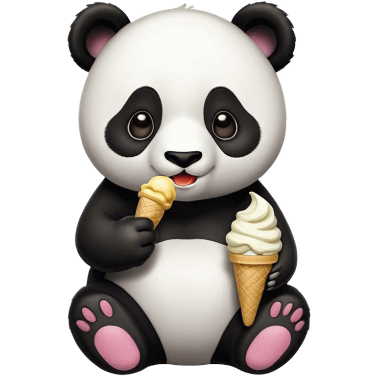 Panda eating ice cream emoji