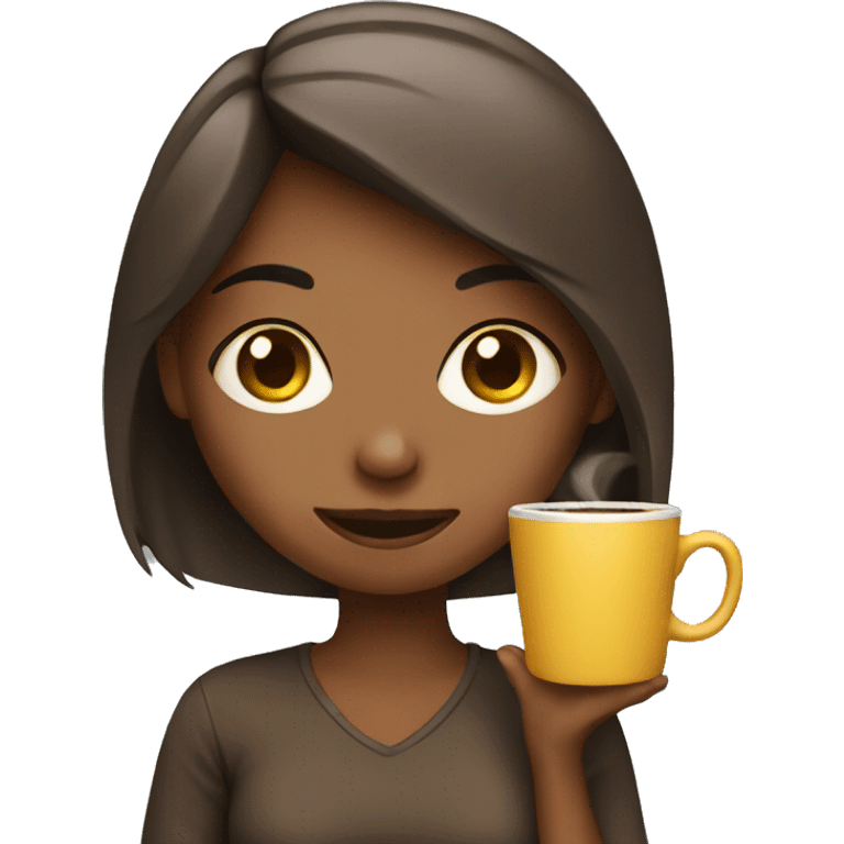 Girl holding coffee emoji