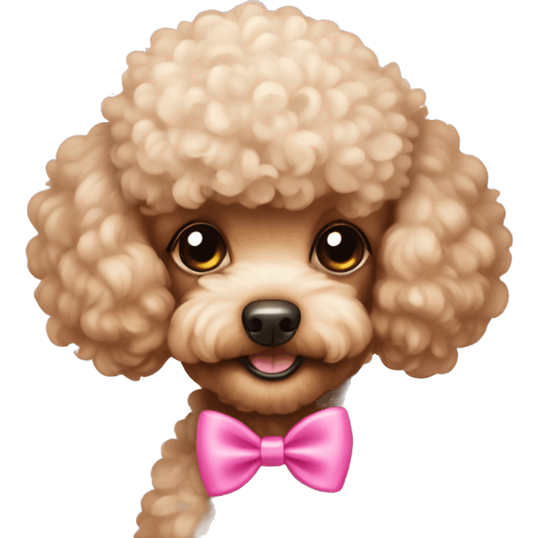 toy poodle with a pink bow emoji