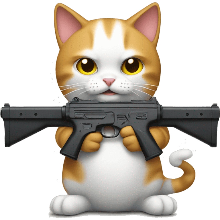 Cat with 2 guns emoji