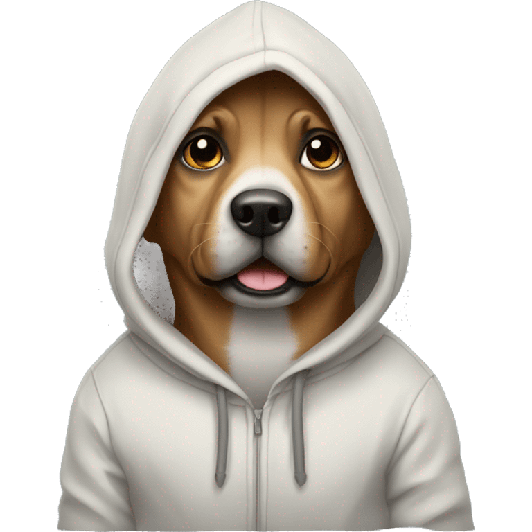 Dog wearing a hoddie emoji