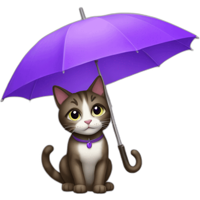 a cat with a purple umbrella poner nombre Choclo emoji