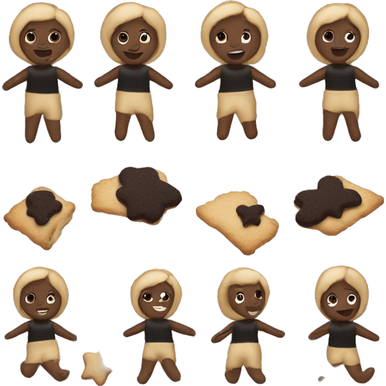 Christmas cookie in the shape of a black doll emoji