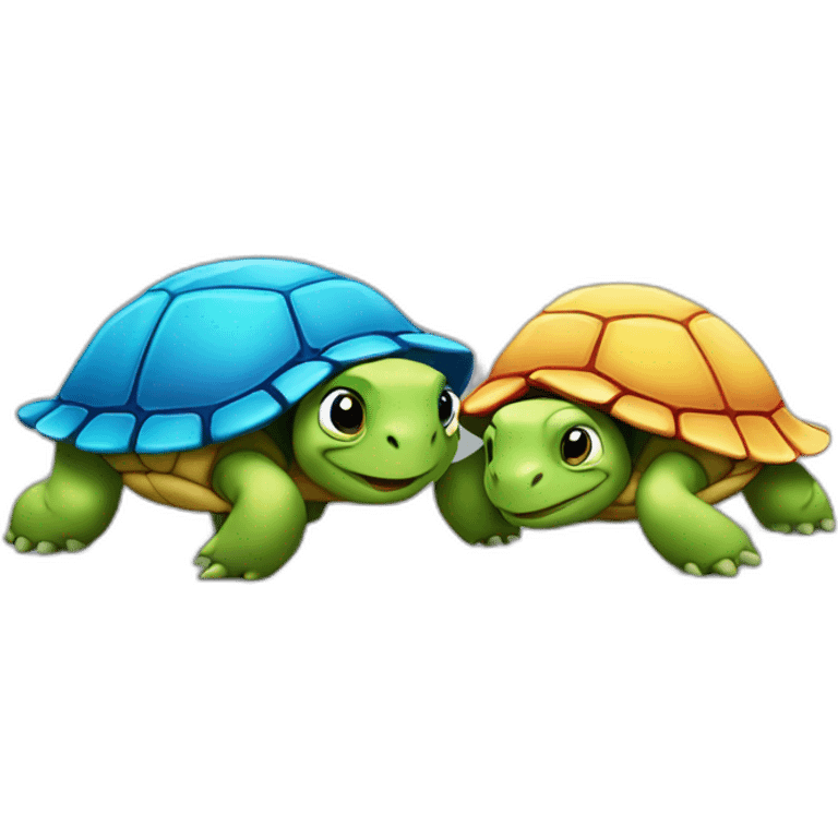 Deux tortues qui s'embrassent emoji