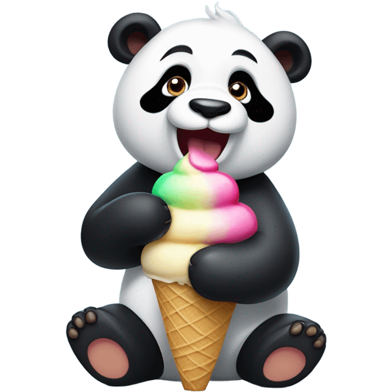 Panda eating ice cream emoji