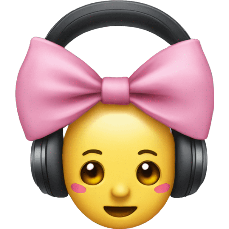 headphones with pink bows  emoji