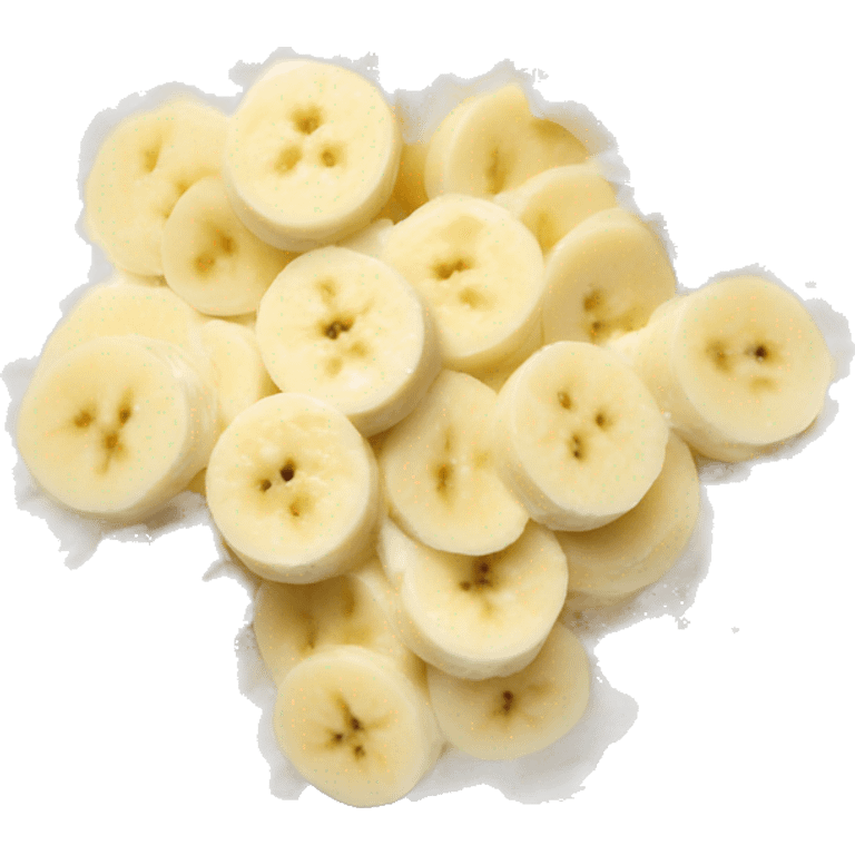 Cottage cheese in a bowl with banana slices as a topping emoji