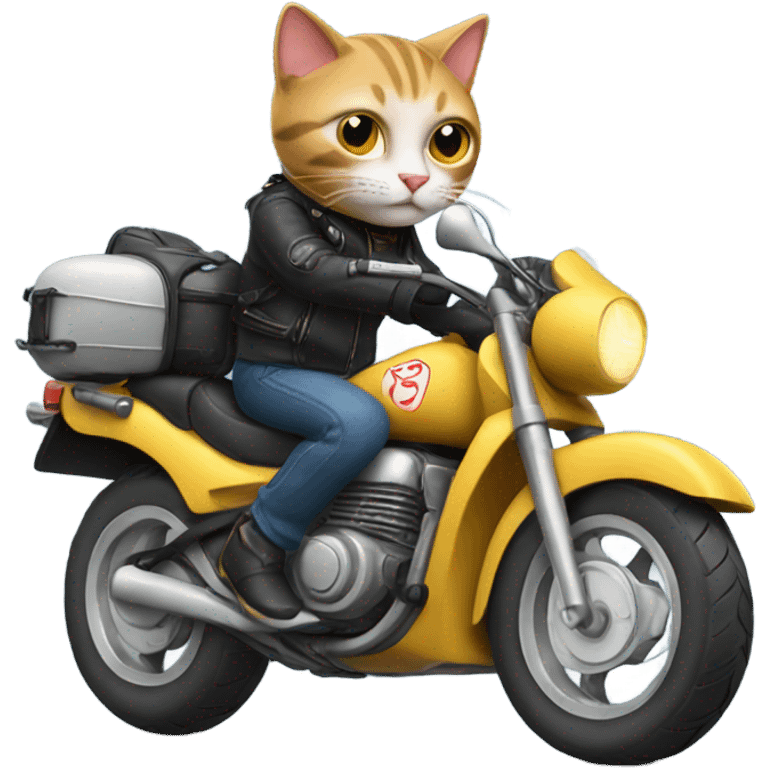 Cat riding a motorbike  emoji