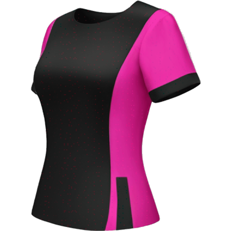 Realistic isolated side view of a short sleeve black and hot pink blouse. emoji