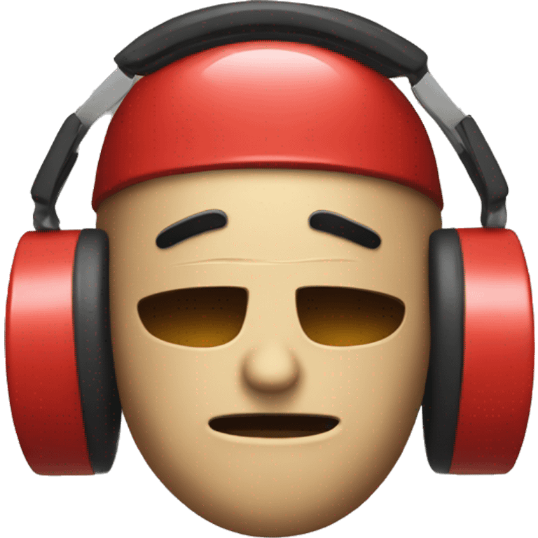 Bomb emoji with red headset emoji