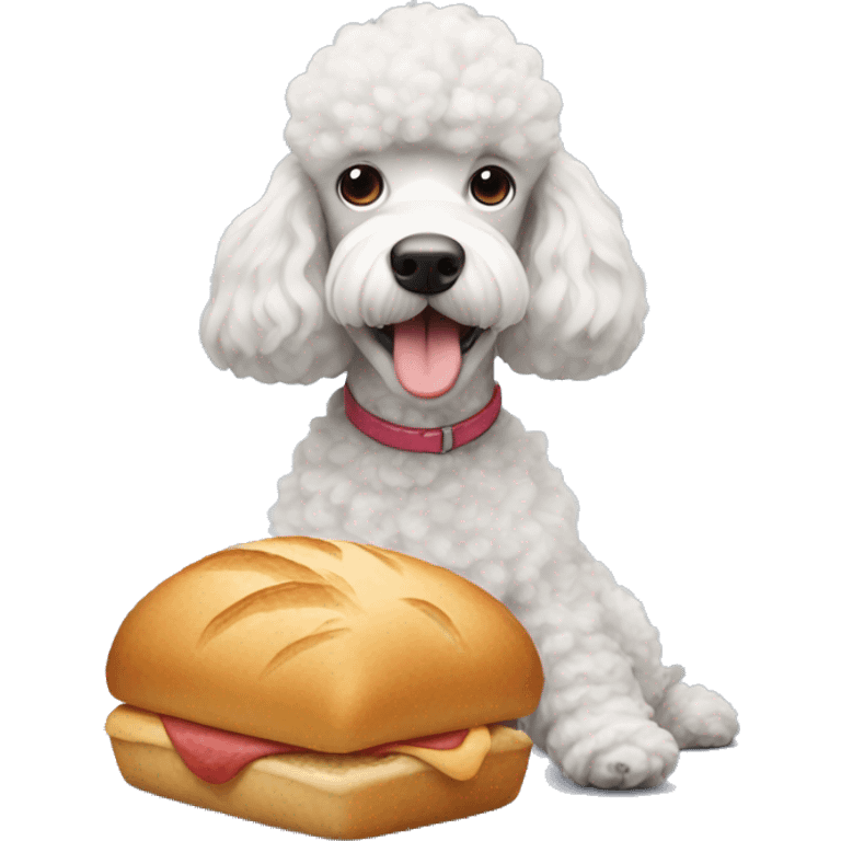 Poodle eating bread  emoji