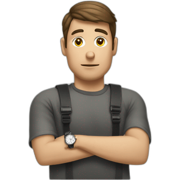 Un homme qui regarde sa montre emoji