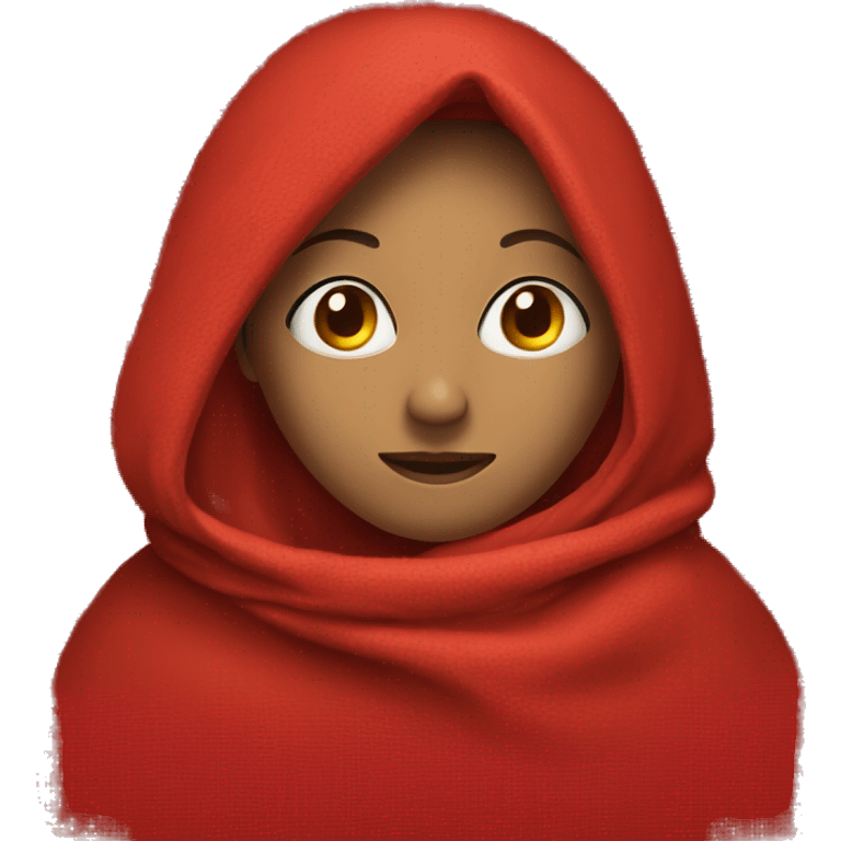 A lady wrapped in a red blanket emoji