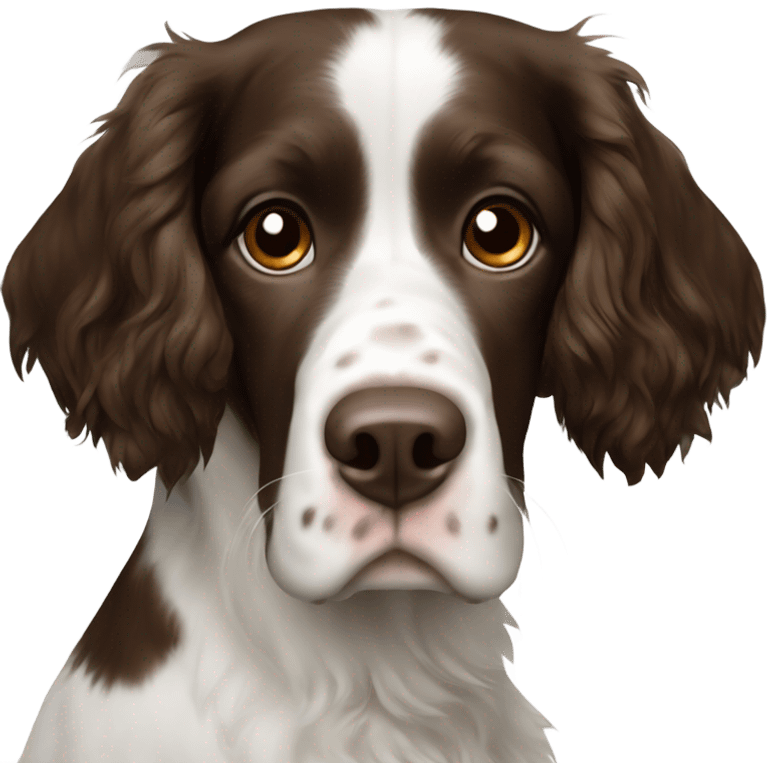 English springer spaniel white and brown and black  emoji