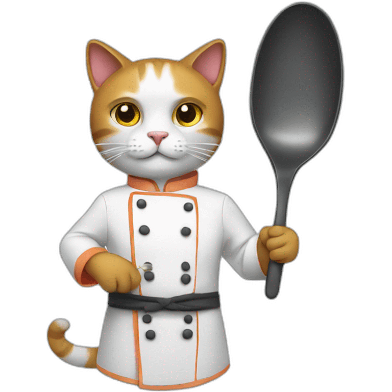 Cat chef with pan emoji