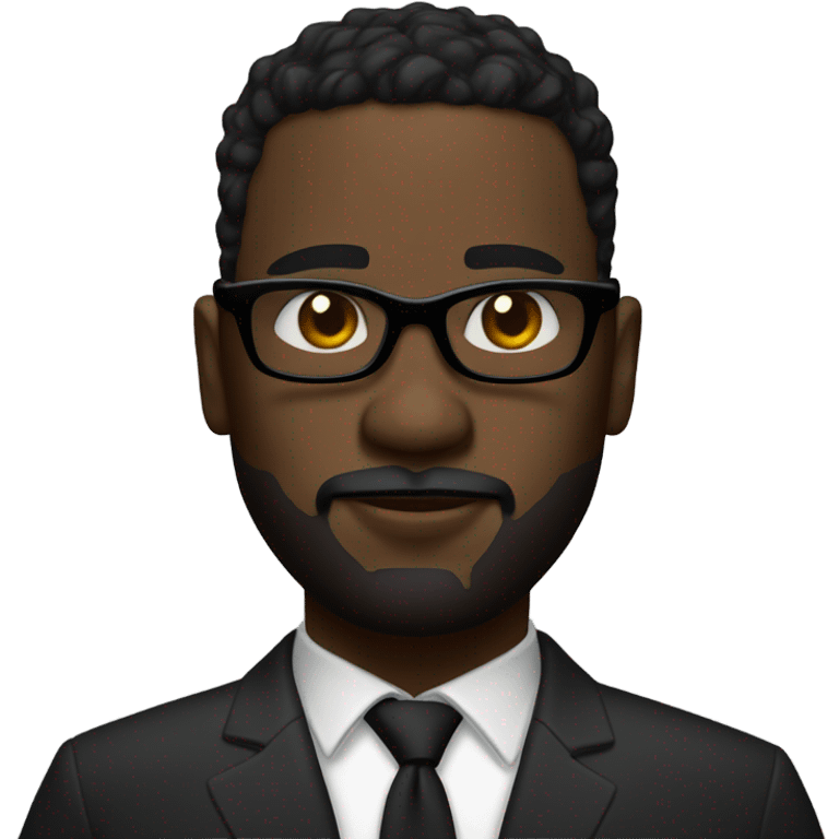 black man with waves and shades very serious with stubble goatee and scar on cheek emoji