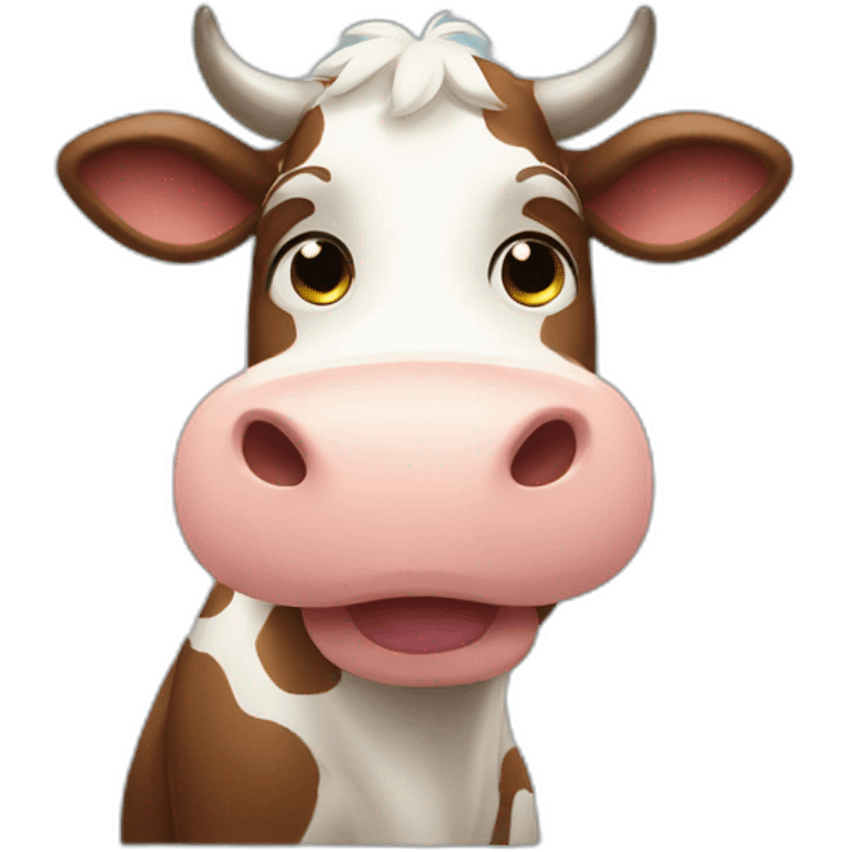 A cute Cow saying no emoji