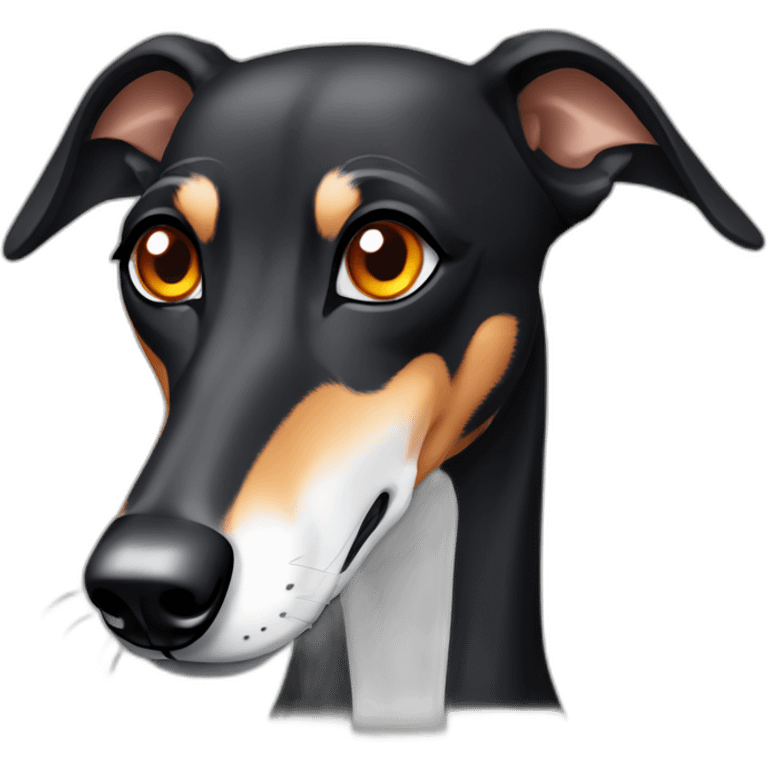 black greyhound with orange eyes emoji