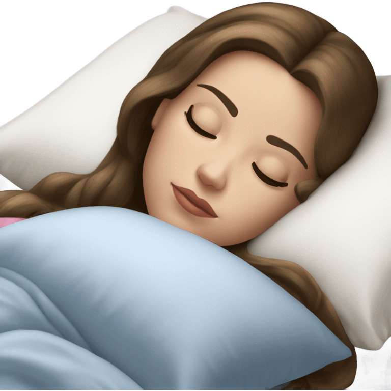 sleeping beauty brunette white girl with a silk pillow emoji