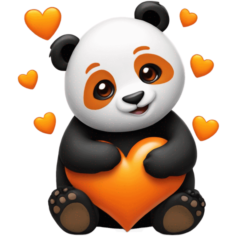 Orange heart with panda emoji