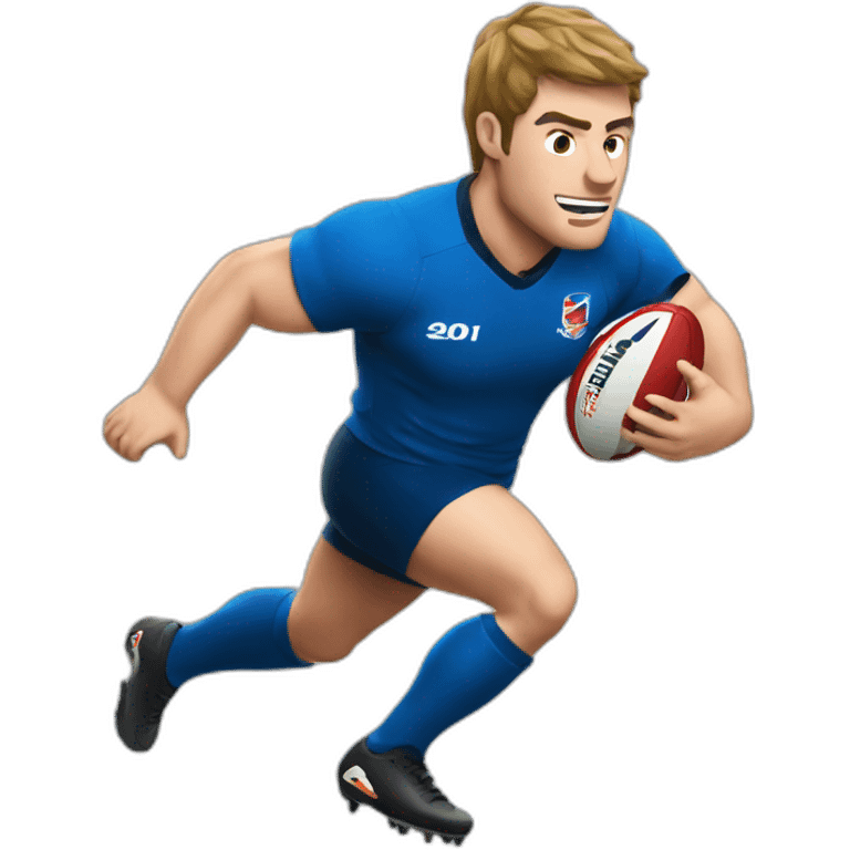 Antoine Dupont playing rugby emoji