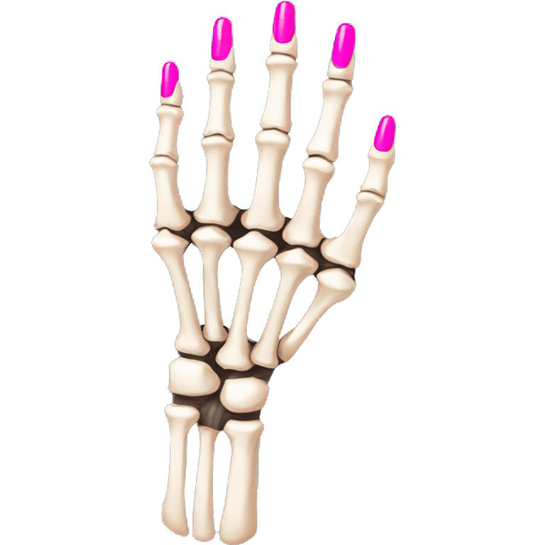 skeleton hand with long pink nails emoji