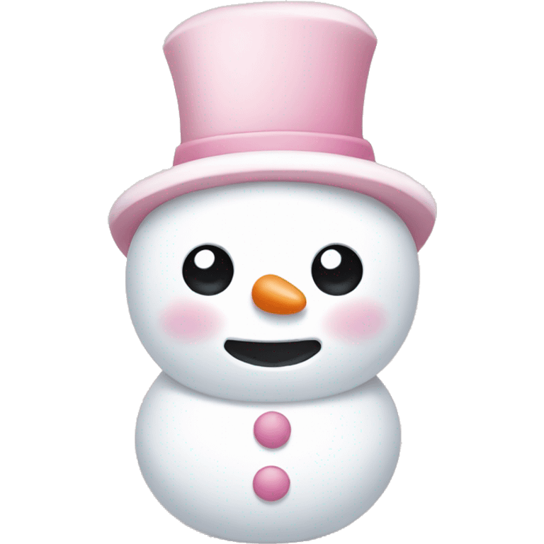 Cute white and light pink snowman emoji