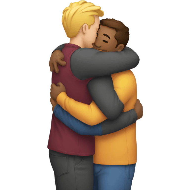 Lgbq men hugging emoji